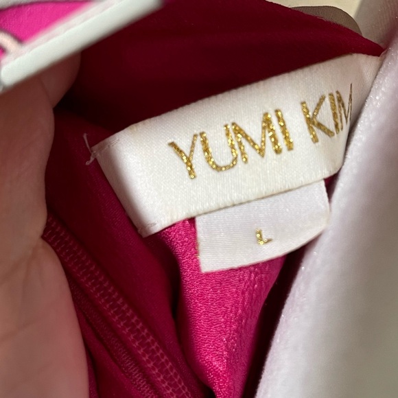 Yumi Kim Pink Chelsea Floral Side Slit 100% Silk Maxi Size L Retail $248 - Picture 9 of 9